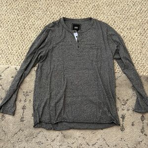 Obey XL Charcoal Long Sleeve Henley